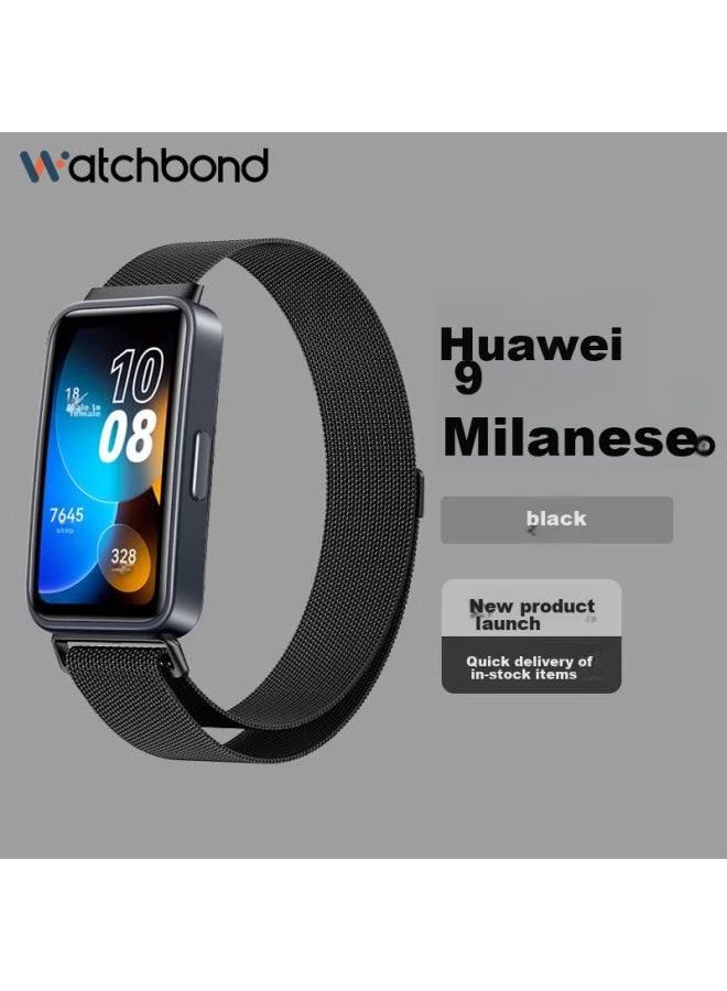 Watchbond Compatible With Huawei Band 10 Strap, 9/8 Milanese Magnetic Wristband, Smart Sports Huawei Band 8/9/10 Replacement Metal Wristband, Summer Accessory For Men And Women - Image 1