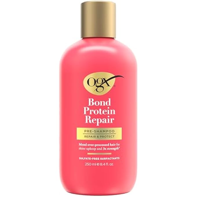 Ogx REPAIR & PROTECT BOND PROTEIN REPAIR PRE-SHAMPOO, PRE-SHAMPOO HAIR TREATMENT HELPS MEND OVER-PROCESSED HAIR FOR SHINE & STRONGER HAIR*, SULFATE-FREE SURFACTANTS, 8.4 FL. OZ - Image 1