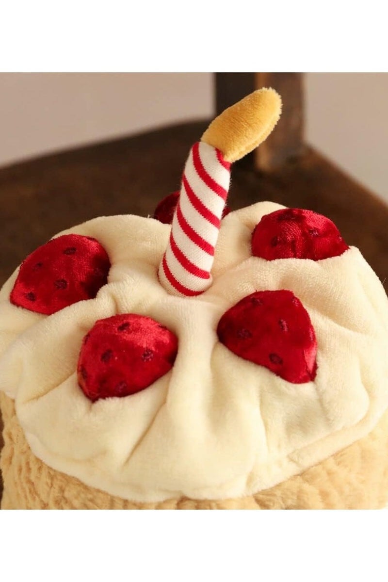 يلا بيك لعبة قطيفة الكيك الناعمة، دمية كعكة عيد الميلاد مع موسيقى، دمية قطيفة طرية ممتعة للطعام، هدية لطيفة للبالغين والأطفال (28 سم) - Image 3