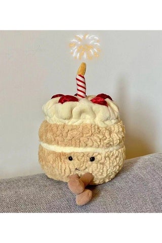 Birthday Cake Plush Toy, Soft Cake Doll with 3D Smile Face, Weighted Stuffed Animals, Funny Stuffed Animal Gift for Kids, Adults, Bedroom Decor(28cm) - view 4