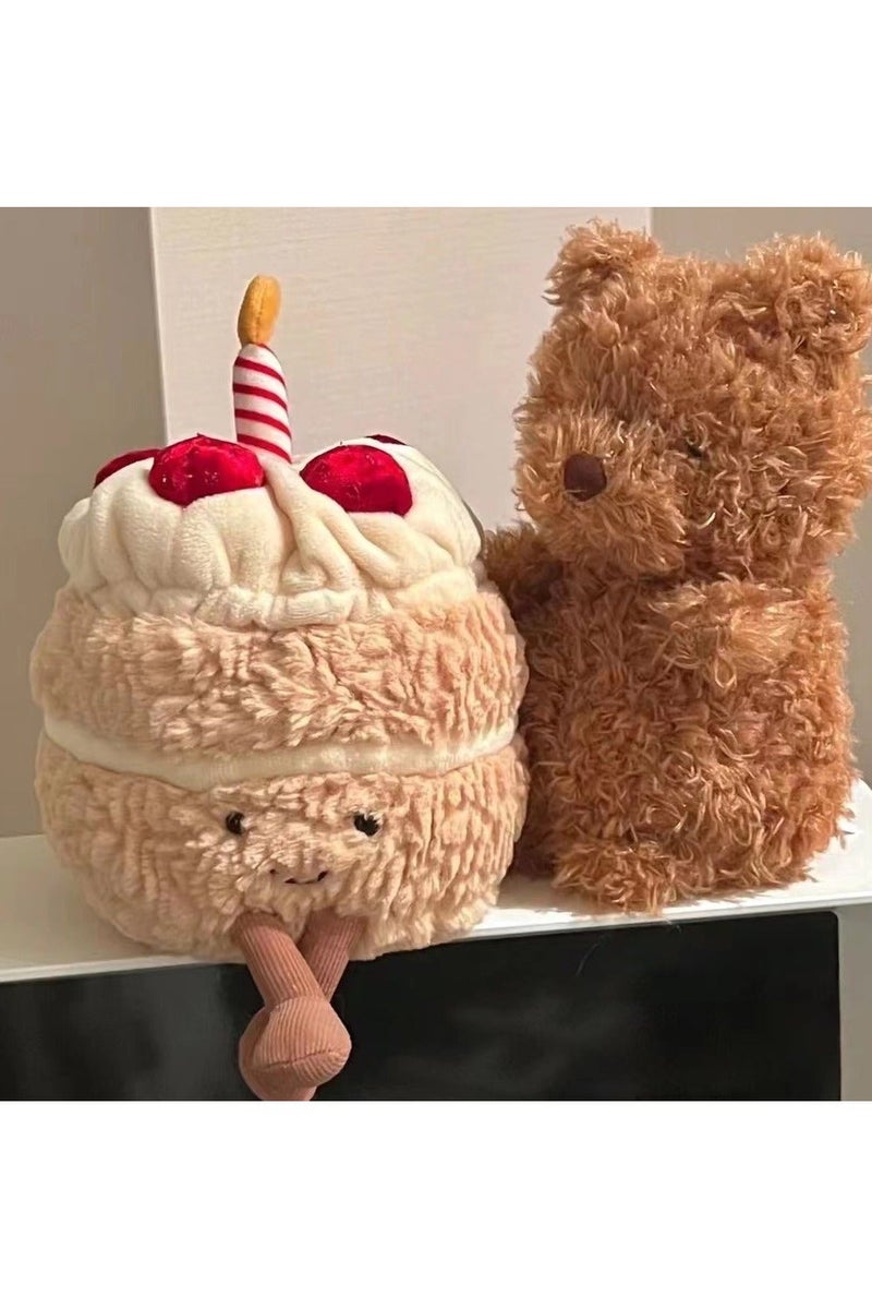 Yalla Pick Musical Birthday Cake Plush Toy, Soft Cake Doll with 3D Smile Face, Weighted Stuffed Animals, Funny Stuffed Animal Gift for Kids, Adults, Bedroom Decor(28cm) - Image 5