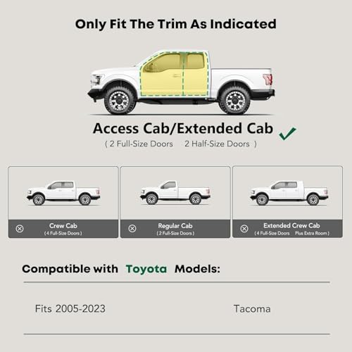 YHTAUTO 4.25'' Running Boards Side Step Bars Fit Toyota Tacoma 2005-2023, Access/Extended Cab, Black Steel Textured Rocker Panel Mount Truck Side Step Rails Off Road Accessories - Image 2