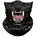 Obacle Motorcycle Face Mask Sun Dust Wind Protection Tube Mask Seamless Bandana Face Mask for Men Women Bike Riding Cycling Biker Fishing Outdoor Festival Leopard Black Open Mouth - Image 2