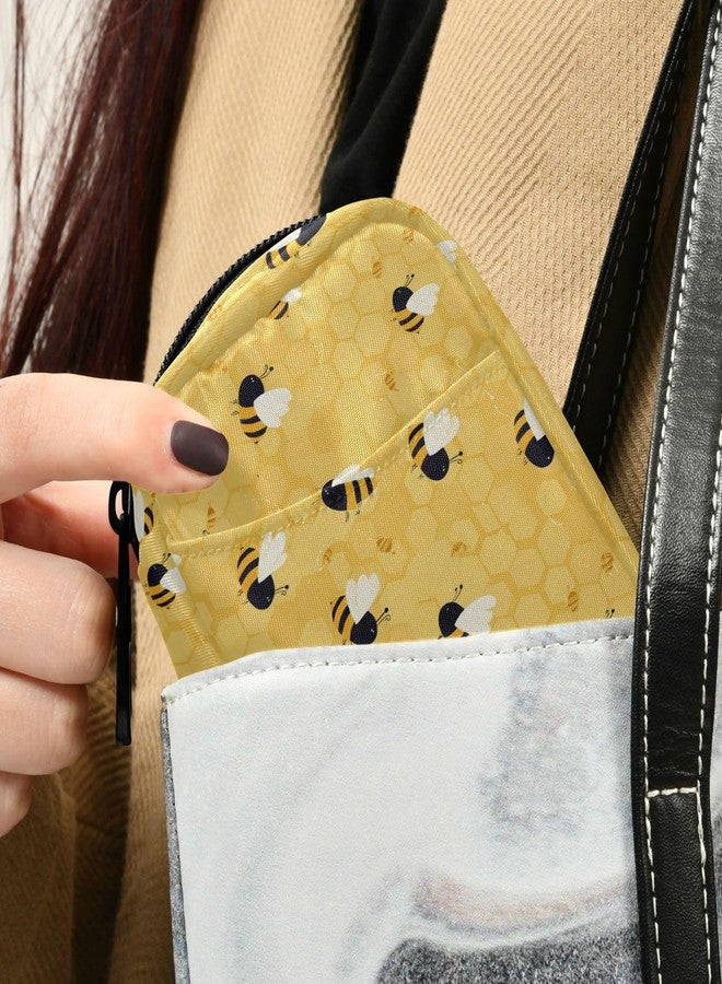 Pfrewn Yellow Bee Honeycomb Pill Organizer Case 7 Day Travel Pill Box with Zipper Portable Weekly Vitamin Medicine Supplement Holder Pouch Bag - Image 5