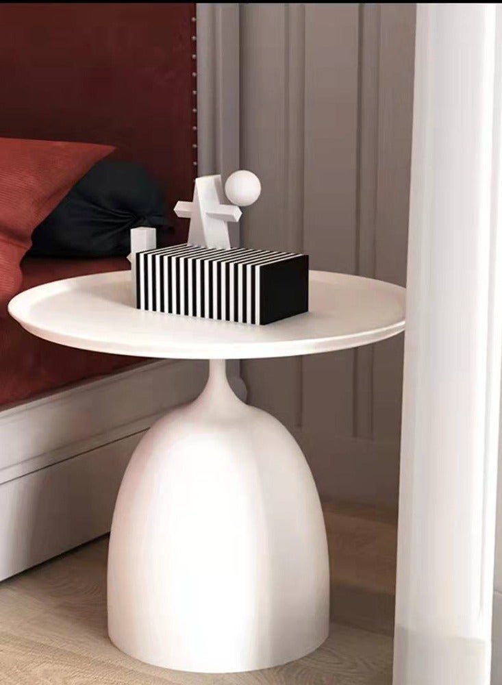 والالا مجموعة من طاولتين للقهوة، طاولة جانبية للأريكة الشمالية مزخرفة بمساحة صغيرة لغرفة المعيشة وغرفة النوم، طاولة نهاية معدنية عتيقة، طاولة مستديرة خارجية من الحديد المعدني، مقاومة للطقس ومضادة للصدأ في ال - Image 4