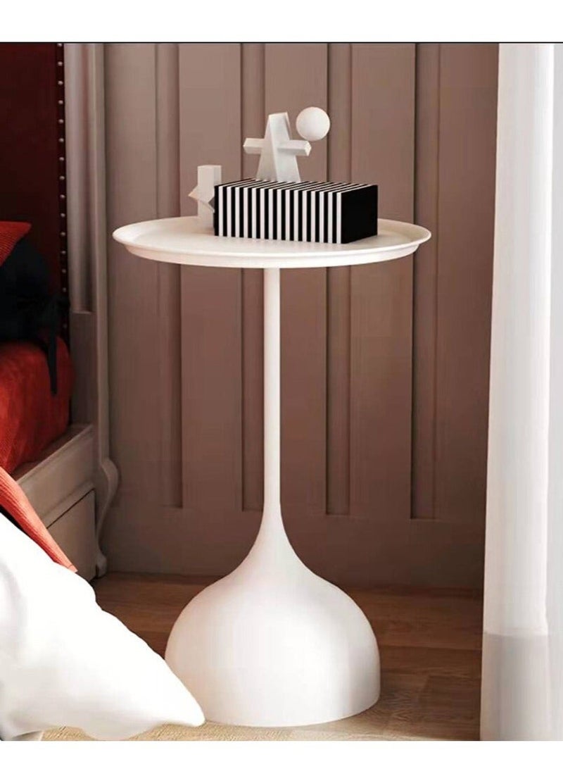 والالا مجموعة من طاولتين للقهوة، طاولة جانبية للأريكة الشمالية مزخرفة بمساحة صغيرة لغرفة المعيشة وغرفة النوم، طاولة نهاية معدنية عتيقة، طاولة مستديرة خارجية من الحديد المعدني، مقاومة للطقس ومضادة للصدأ في ال - Image 3