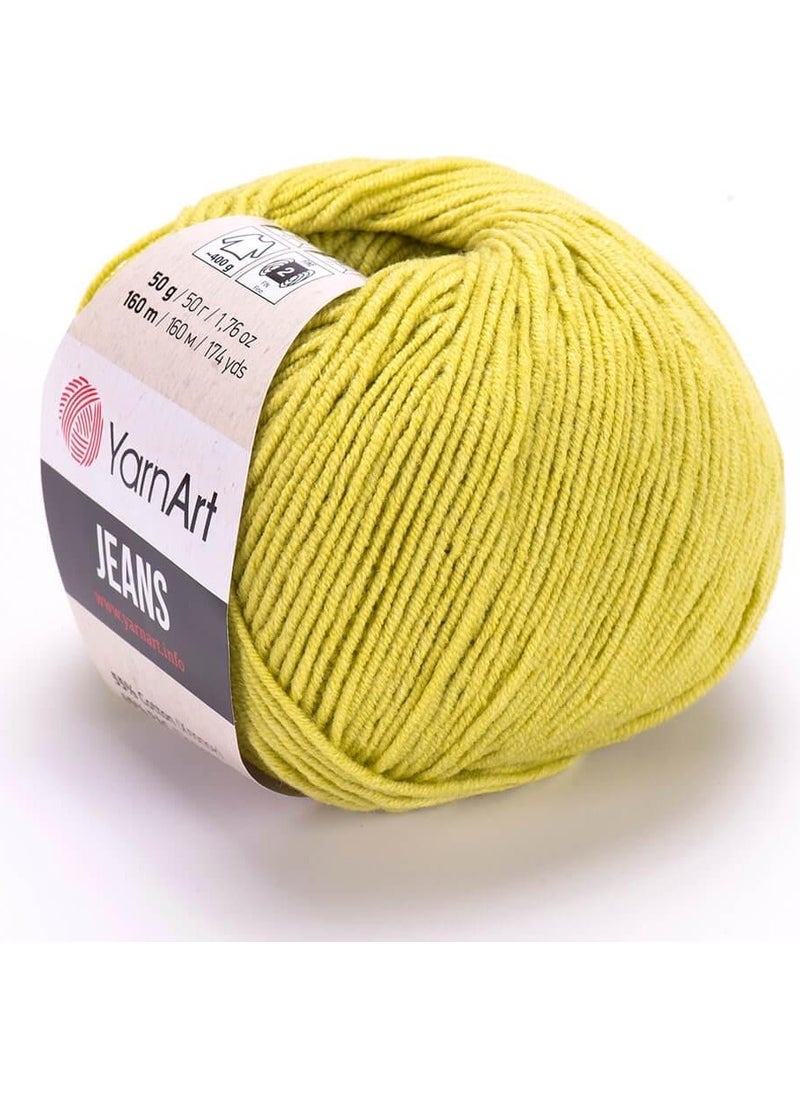 YarnArt Jeans Peanut Green Hand Knitting Yarn  - Image 1