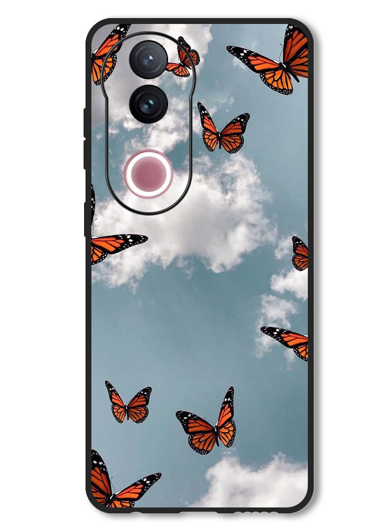 Theodor Case Compatible with Vivo V50 Protection Shockproof Bumper Cover Butterfies - Image 1