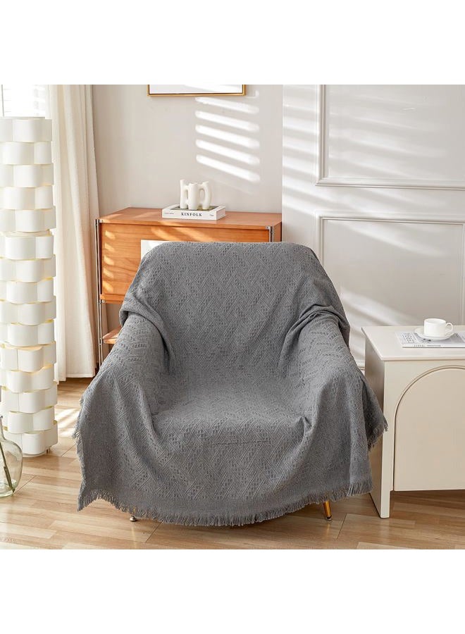 AIVIA Chair Single Seat Cover Sheet Blanket Tablecloth, Throw Cushion Covers for Chairs, 1 Cushion Furniture Decor Slipcovers Protector for Dogs Cats Table Cloth Fabric Dark Gray - Image 1