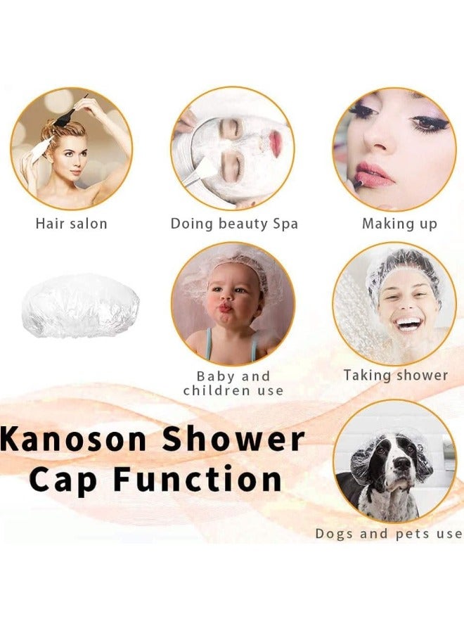 Globalstar Clear Disposable Shower Caps - 100 High-Density Waterproof Caps for Men and Women - Image 3