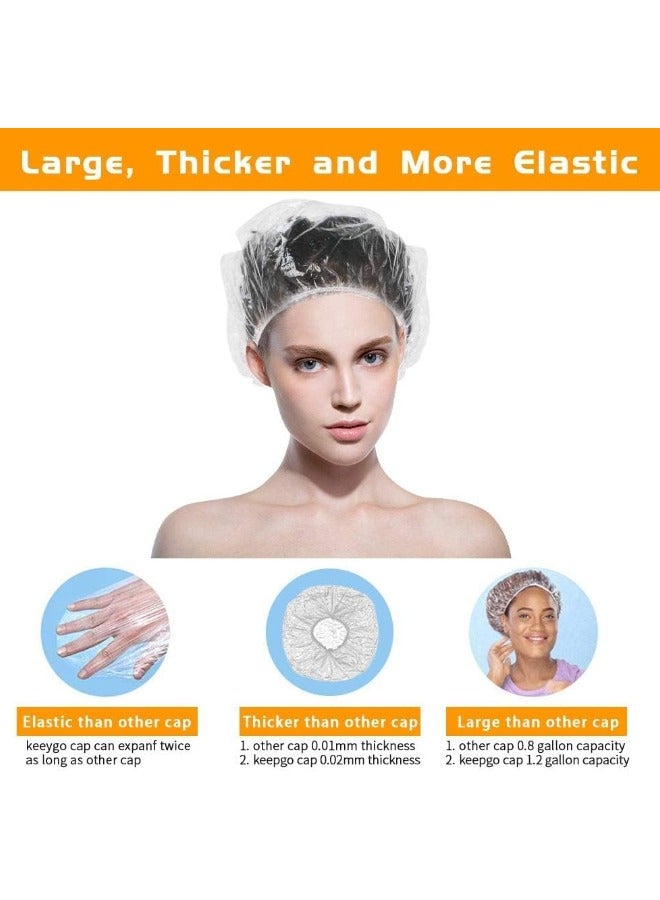 Globalstar Clear Disposable Shower Caps - 100 High-Density Waterproof Caps for Men and Women - Image 2