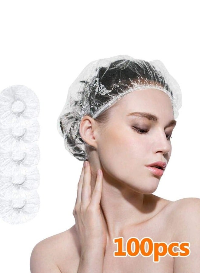 Globalstar Clear Disposable Shower Caps - 100 High-Density Waterproof Caps for Men and Women - Image 1
