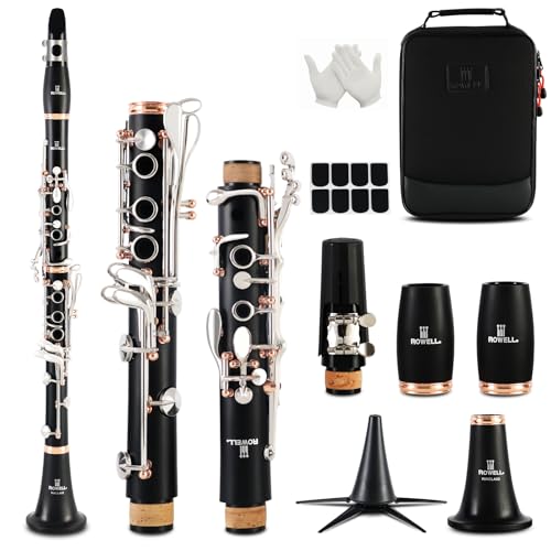 ROWELL Clarinet Professional 17 keys B Flat Clarinet Twocolor Silverplated Keys Clarinets for Performance Test with Professional Clarinets Case - Image 1
