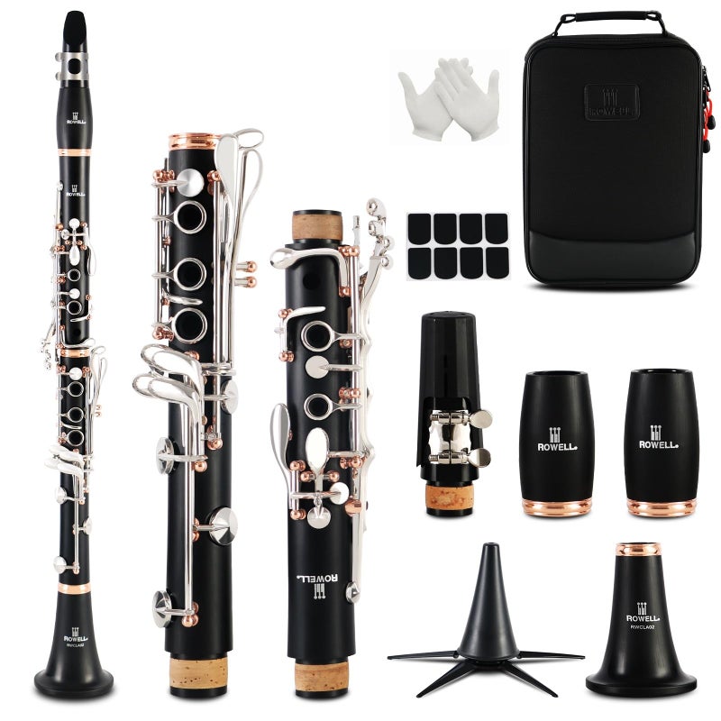 ROWELL Clarinet Professional 17 keys B Flat Clarinet Twocolor Silverplated Keys Clarinets for Performance Test with Professional Clarinets Case - Image 2