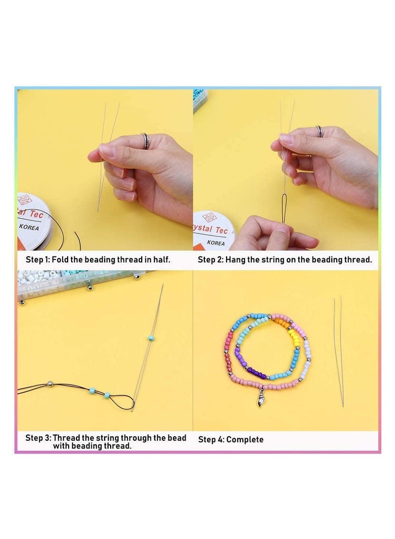 Y&D 17500 Pcs 2mm Glass Seed Beads for Jewelry Making Kit, 1200 Alphabet Letter Beads, Tiny Set Bracelets Making, DIY, Art and Craft with Rolls of Elastic String Cord, Charms Rings  - Image 5