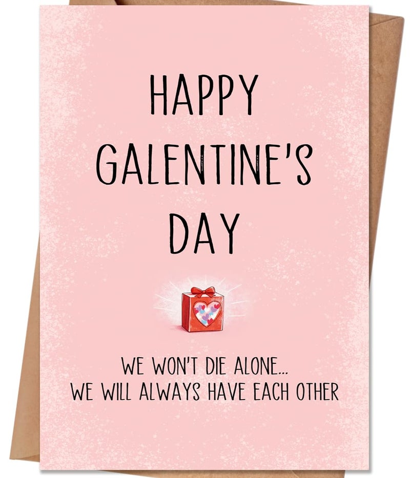 HEJOYN Happy Galentines Day Card for Best Friend, Funny Galentine's Day Card Gifts for Bestie, Female Friend, Gal Pal - Image 1