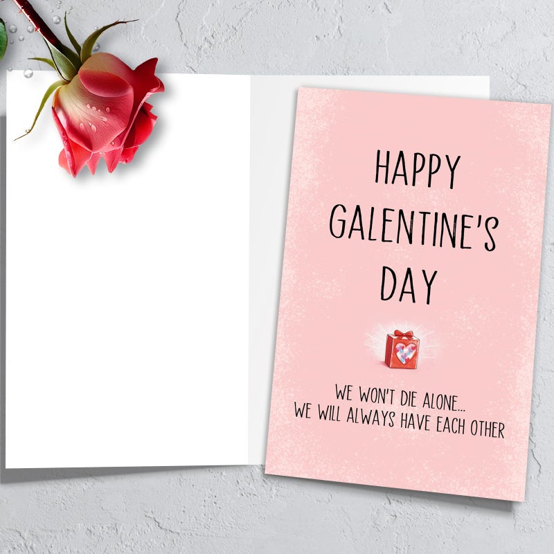 HEJOYN Happy Galentines Day Card for Best Friend, Funny Galentine's Day Card Gifts for Bestie, Female Friend, Gal Pal - Image 2
