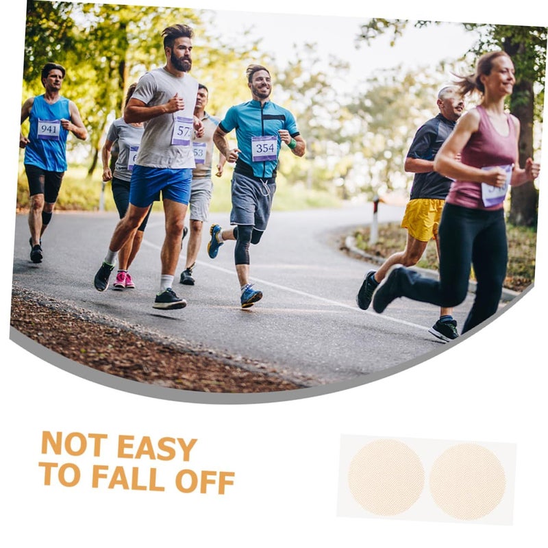 SUPVOX 100 Pairs Adhesive Nipple Covers Breathable Sports Stickers for Men Skin Tone - Image 3