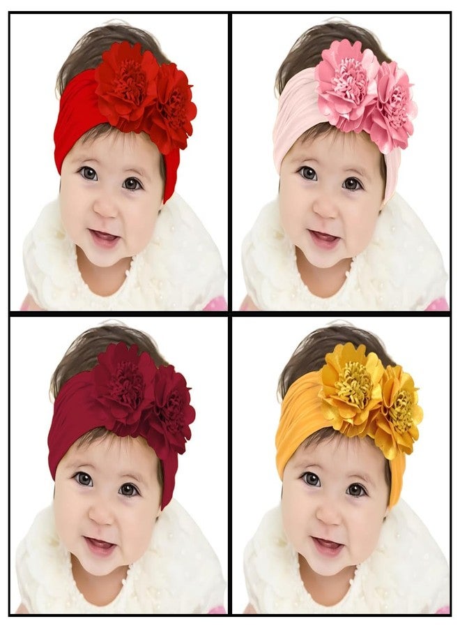 SYGA Pack Of 5 Baby Headbands Nylon Soft Strechable Bow Hairbands for Newborns, Infants, Toddlers and Kids 0-3 Years(Multicolor) - Image 4