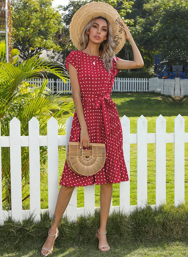 SIMPLEE Summer Mid Length Lace Dress