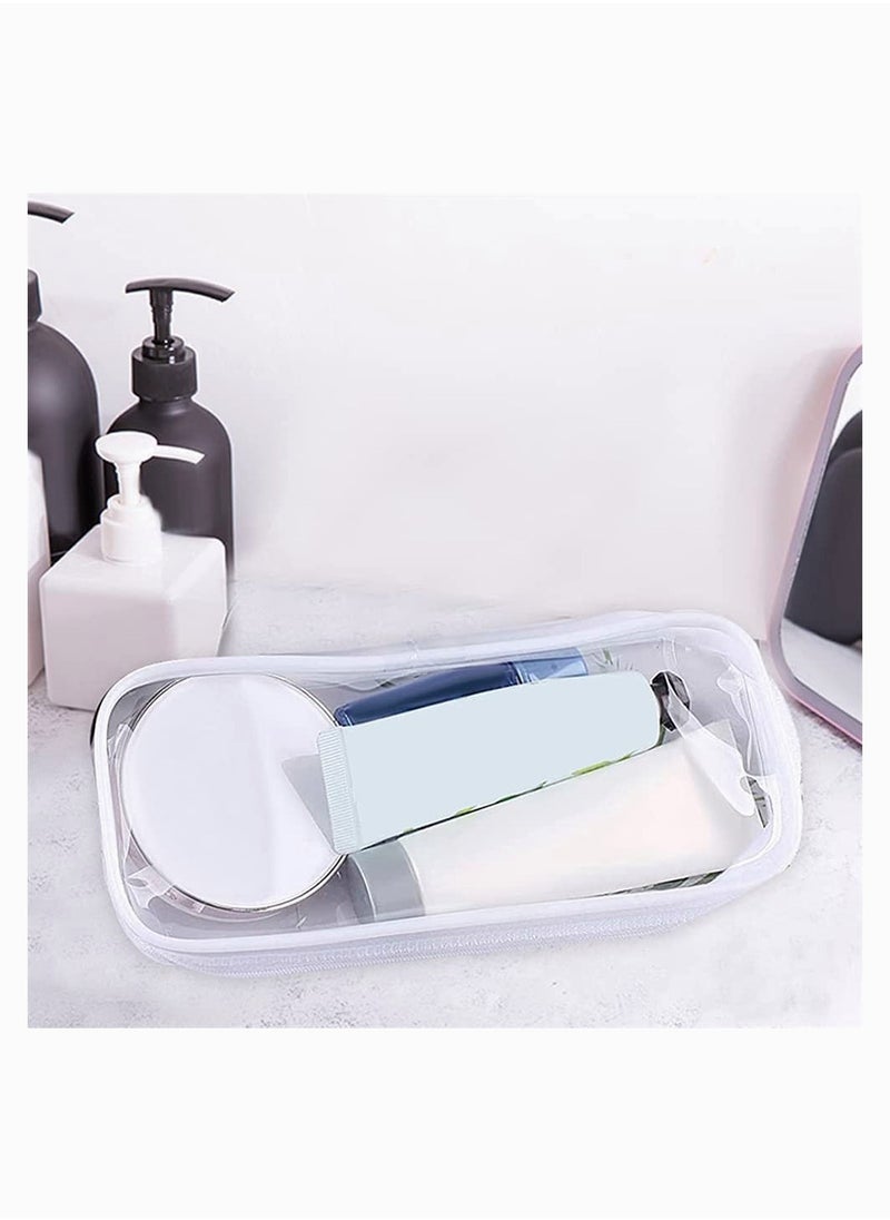 SYOSI - Pencil Bag, SYOSI 4 Pieces Pencil Bag Case Clear Makeup Clear Bag Pouch Big Capacity Bags with Zipper for Stationery Cosmetics Storage, 2 Black And 2 White - Image 1