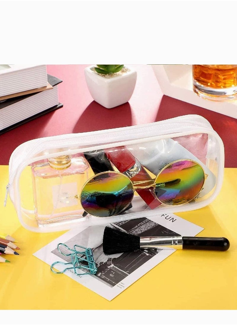 SYOSI - Pencil Bag, SYOSI 4 Pieces Pencil Bag Case Clear Makeup Clear Bag Pouch Big Capacity Bags with Zipper for Stationery Cosmetics Storage, 2 Black And 2 White - Image 1