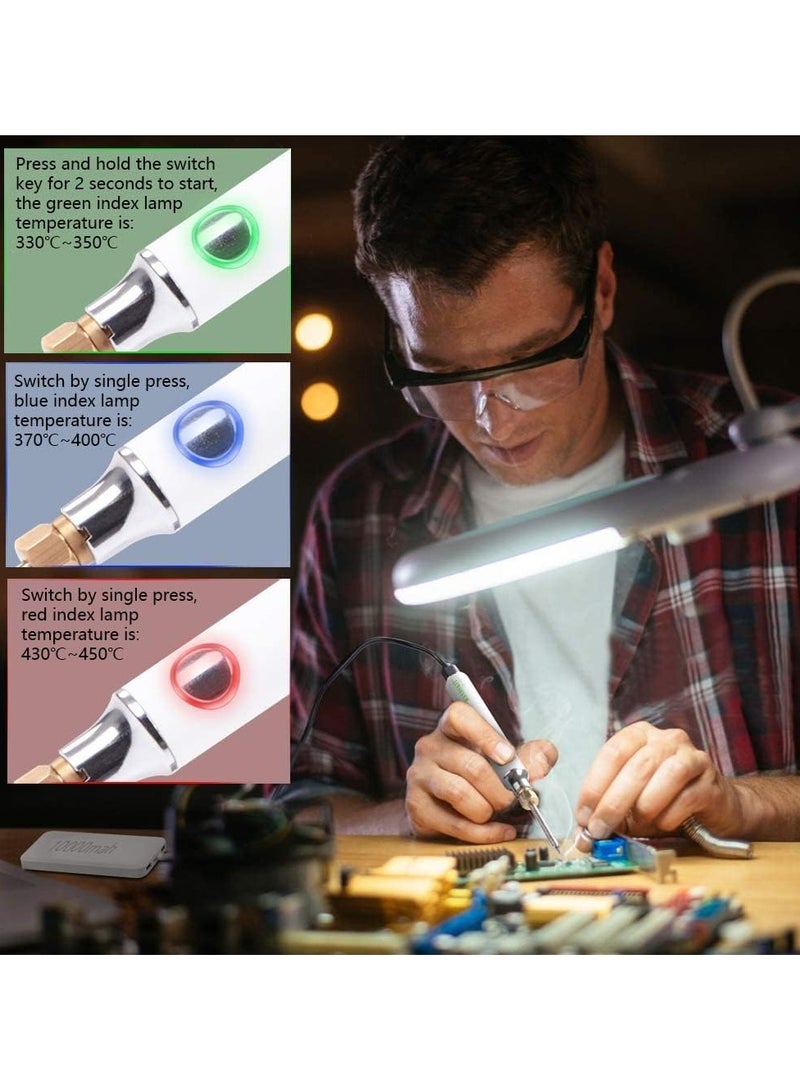 Soldering Iron Kit, 8W Soldering Iron Welding Tools with Adjustable Temperature 300-450°C Soldering Kit with Solder Stand, Solder Wire - Image 3