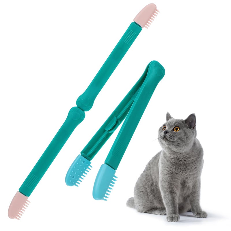 2Pcs Cat Eye Cleaning Brush Kit Portable Tear Stain Comb for Kittens Plastic Eye Comb for Cat Care and Grooming - Image 2