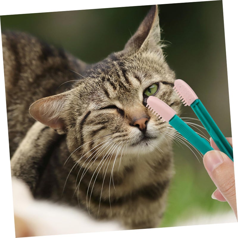2Pcs Cat Eye Cleaning Brush Kit Portable Tear Stain Comb for Kittens Plastic Eye Comb for Cat Care and Grooming - Image 4