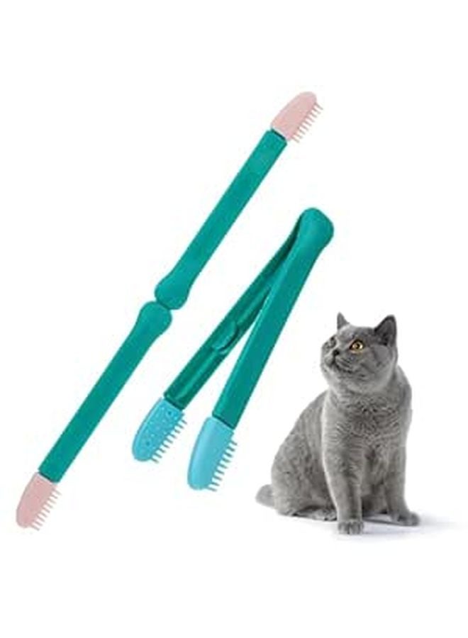 2Pcs Cat Eye Cleaning Brush Kit Portable Tear Stain Comb for Kittens Plastic Eye Comb for Cat Care and Grooming - Image 1