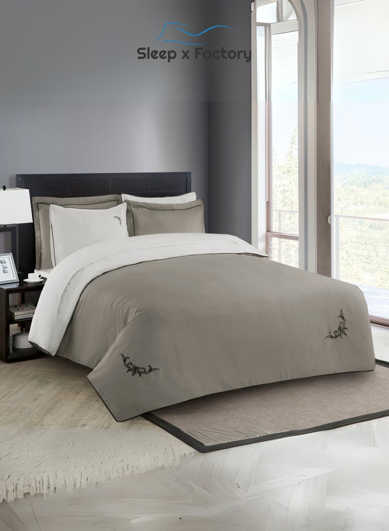 Sleep x Factory Luxury Cotton Satin Hotel Bedding Set – Embroidered – 6 Pieces – Without Filling - Image 2