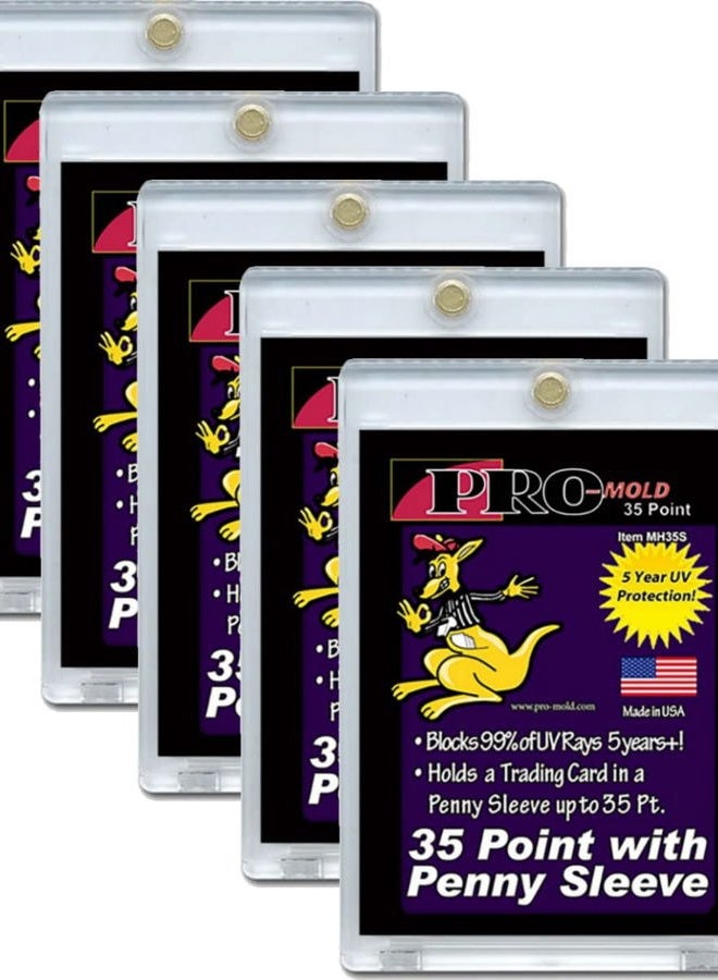 5-Count 35pt. Magnetic ONE Touch Card Holders Holds Sleeved Card MH35S