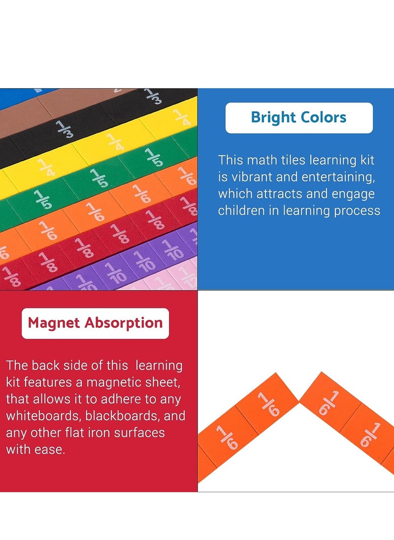 Montessori Math Magnetic Tiles Classroom Essentials Foam Tiles for Kids to Learn Fraction Equivalence and Math manipulatives Great Learning Resources for The Homeschool Curriculum - pzsku/Z562CD762C099A511B4CFZ/45/_/1698631837/4d8ccc78-c6fa-4bd4-8136-d67d4482b079