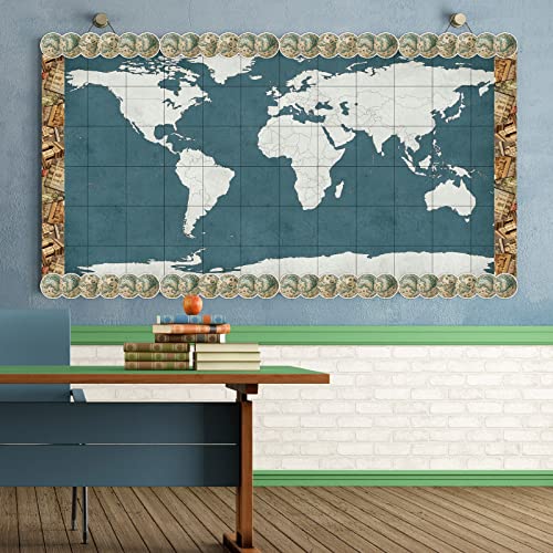Containlol Borders for Bulletin Board Decoration, 118 ft World Map Scalloped Trim Classroom Bulletin Board Borders for School Office Whiteboard Wall Poster Chalkboard Decor - Image 4