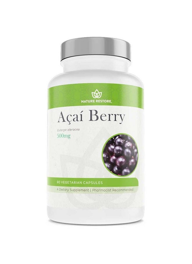 Nature Restore - Organic Acai Berry Supplement Freeze Dried 90 Acai Berry Capsules Non Gmo Gluten Free Vegan - Image 1