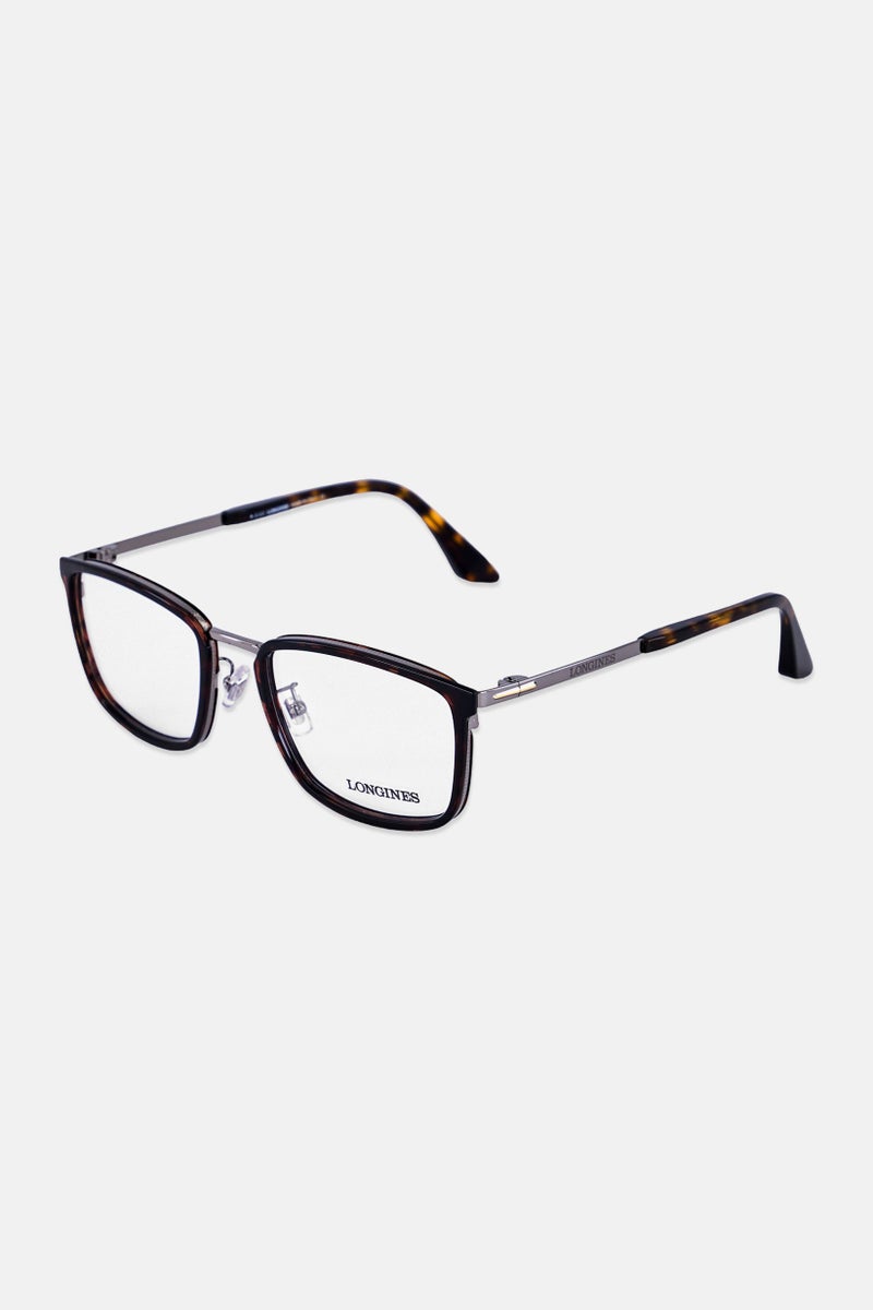 Longines Men LG5018-H Square Eyeglasses, Dark Havana Brown - Image 3