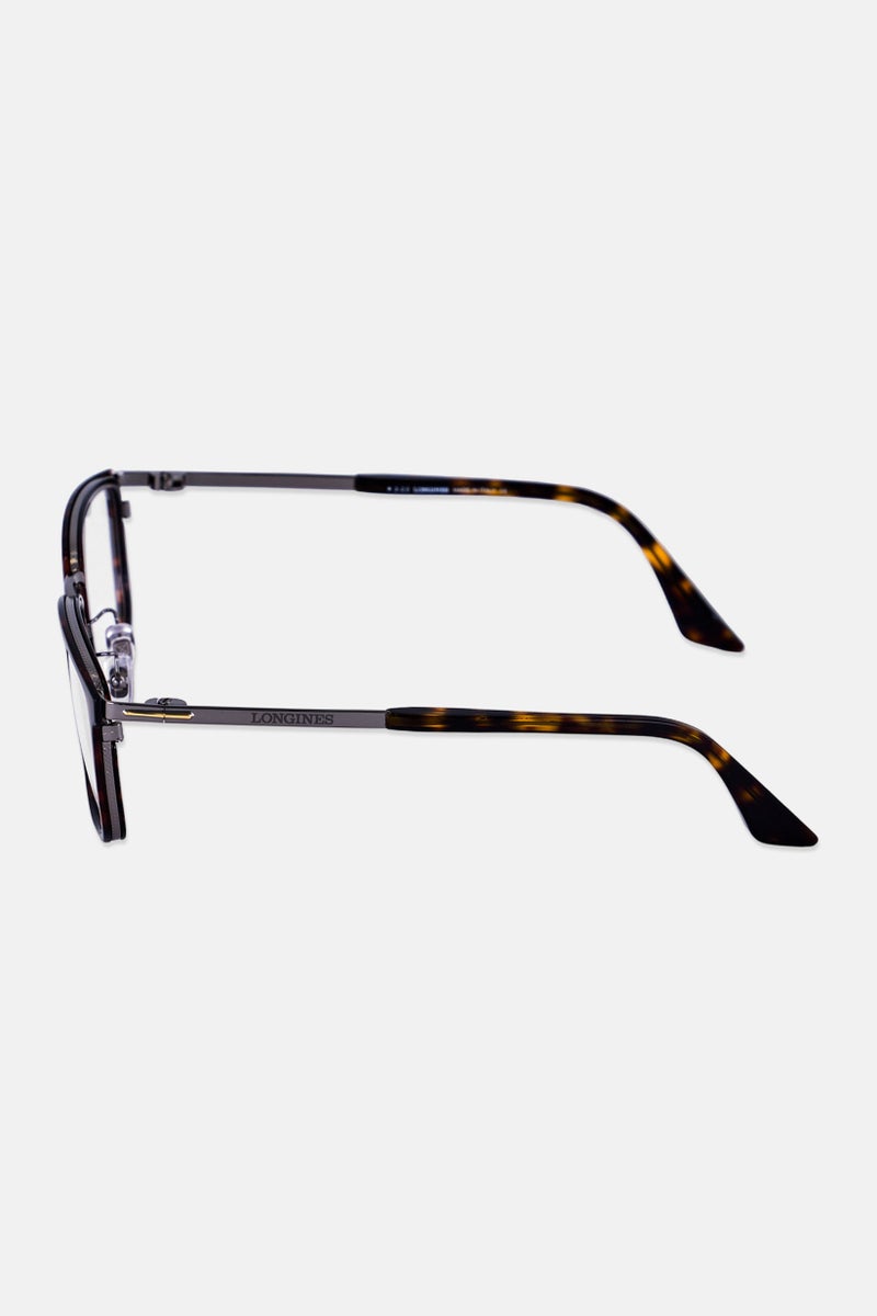 Longines Men LG5018-H Square Eyeglasses, Dark Havana Brown - Image 4