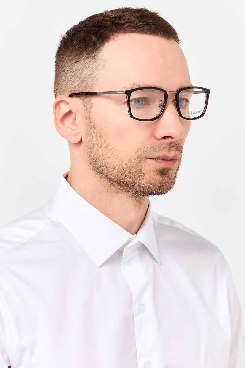 Longines Men LG5018-H Square Eyeglasses, Dark Havana Brown - Image 2