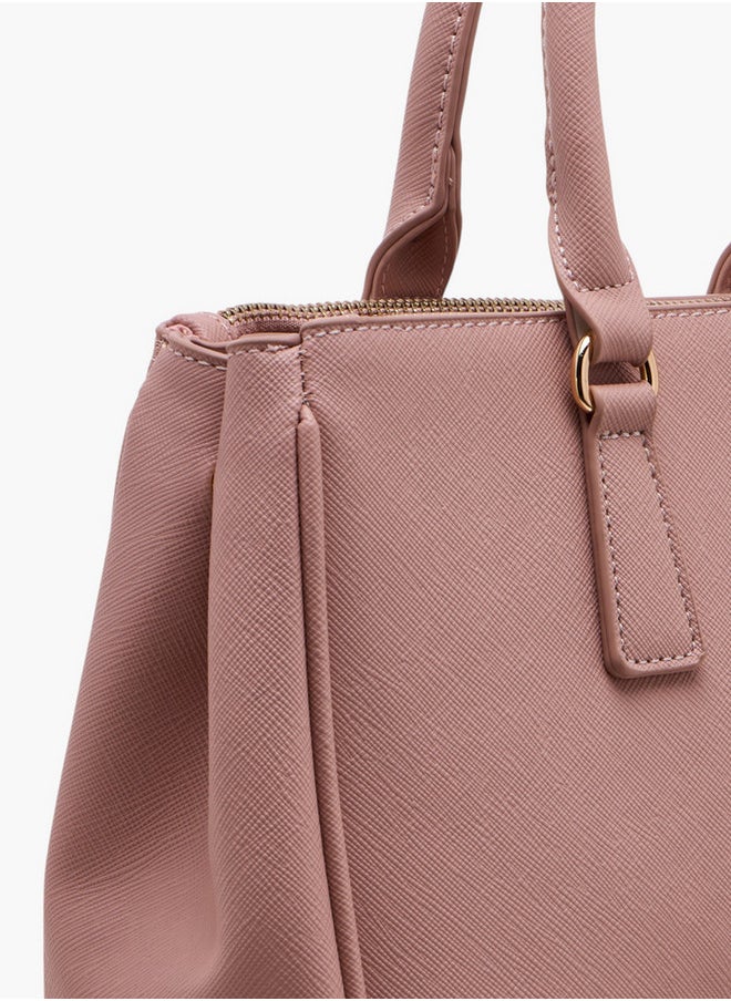 Flora Bella By Shoexpress Solid Tote Bag with Zip Closure and Adjustable Strap  - Image 5