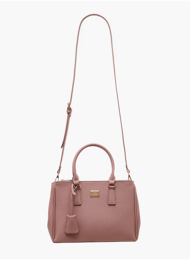 Flora Bella By Shoexpress Solid Tote Bag with Zip Closure and Adjustable Strap  - Image 2