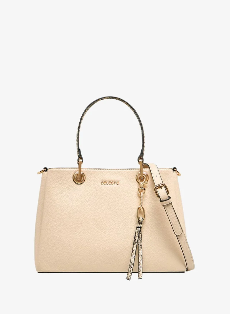 Animal Print Tote Bag with Detachable Strap and Double Handle