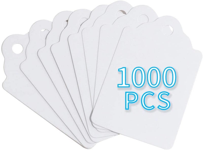 FEMELI 1000 Pcs Price Tags for Tag Gun, 1.75 x 1.1 Inches Unstrung Marking White Blank Paper Sale Tag for Clothes, Shoes, Jewelry - Image 1