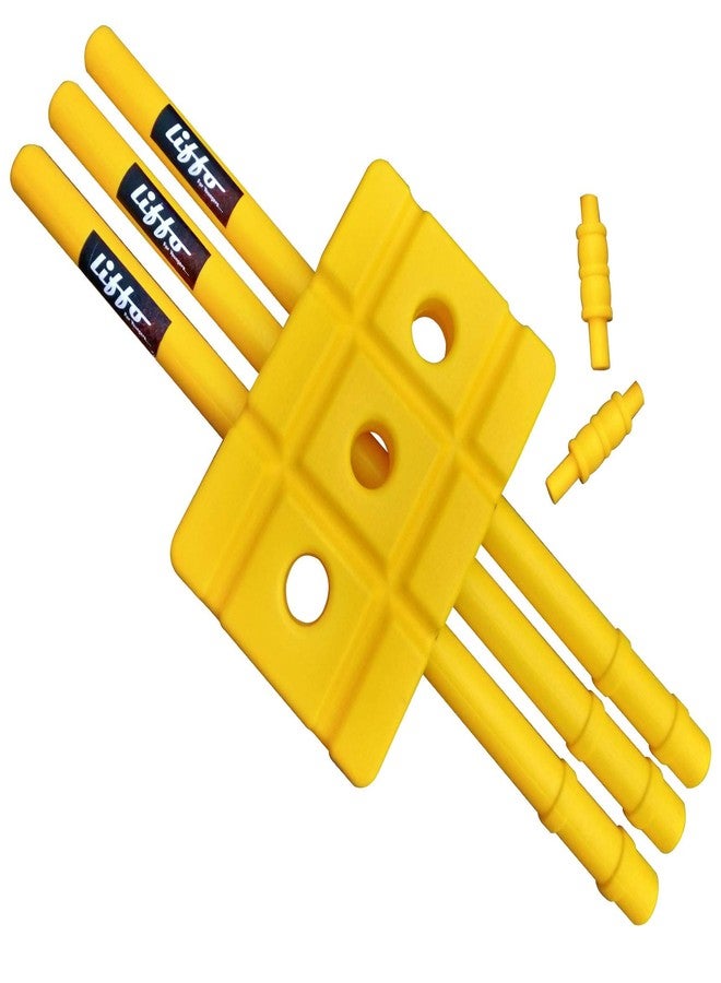Liffo مجموعة أعمدة كريكيت بلاستيكية ثقيلة من ليفو® - 3 أعمدة + 2 عوارض + 1 حامل بالحجم الكامل (متعدد الألوان) - Image 4