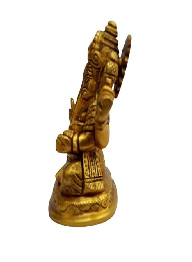 AERO Brass Ganesh Design Carving Work Ganesh Bhagwan Idol Ganpati Bappa Murti Home Statue Idol Handicraft Art - Image 4
