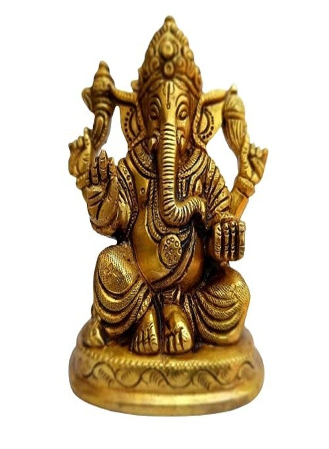 AERO Brass Ganesh Design Carving Work Ganesh Bhagwan Idol Ganpati Bappa Murti Home Statue Idol Handicraft Art - Image 1