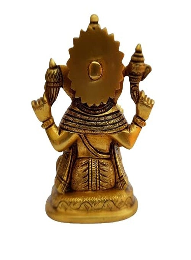 AERO Brass Ganesh Design Carving Work Ganesh Bhagwan Idol Ganpati Bappa Murti Home Statue Idol Handicraft Art - Image 3