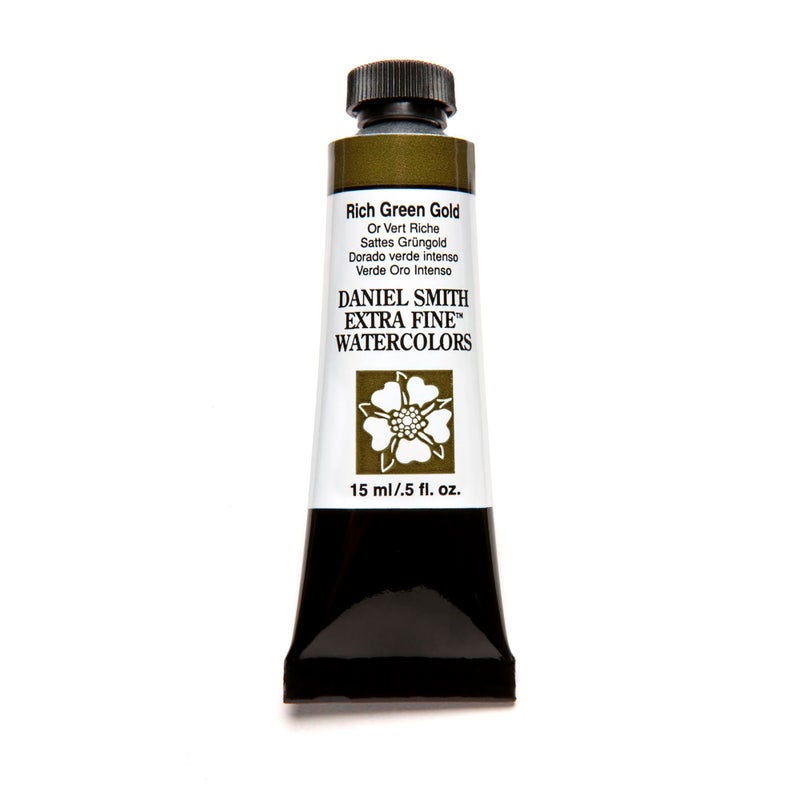 DANIEL SMITH Extra Fine Watercolor 15ml Paint Tube Rich Green Gold 05 Fl Oz Pack of 1