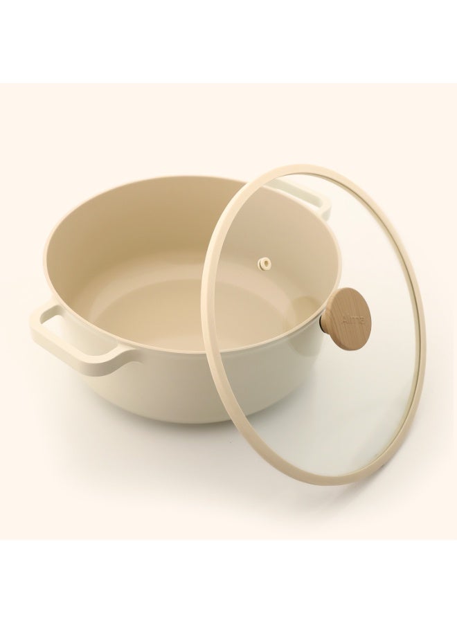 Alma Ceramic Pot 24 - color Beige- Non Toxic , PTFE & PFOA FREE - Image 5