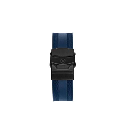 INO Design StrapXPro Watch Band 21mm Curved-end Rubber Watch Strap Replacement for Seiko Prospex Speedtimer SSC911, SSC913, SSC915, SSC927, SSC929, SSC931, SSC935, SSC939, SSC941, SSC943, SSC945, SSC947 (Navy Blue with Black Clasp) - Image 5