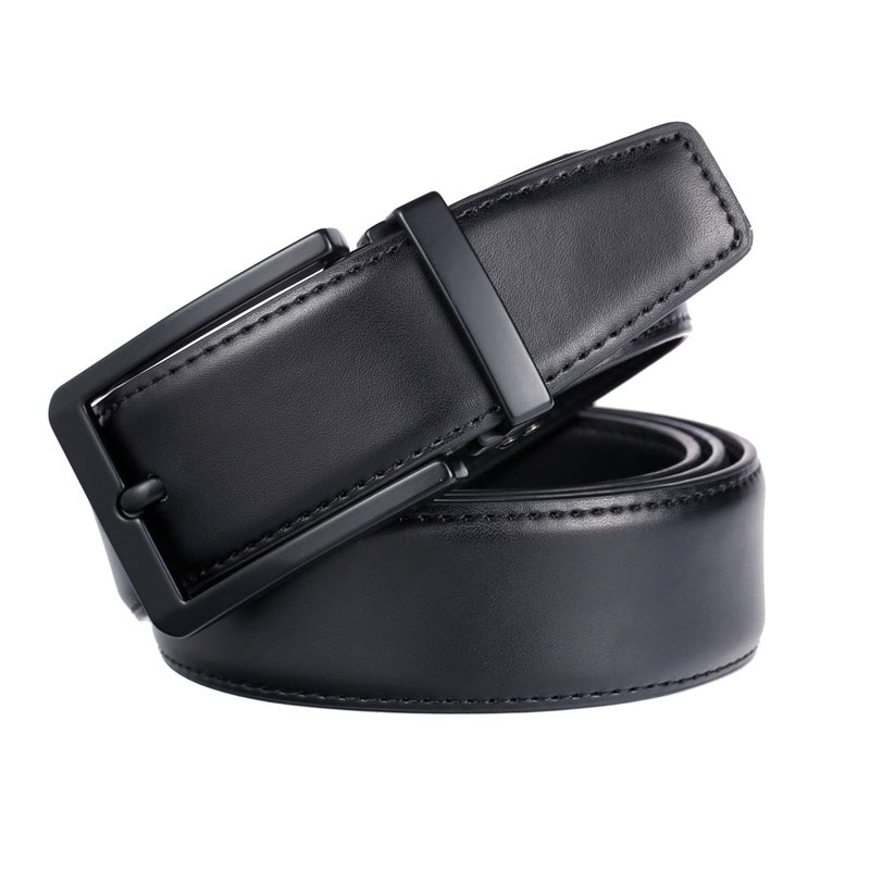 Weifert Men's Dress Belt Black Leather Belts for Jeans (34, Black2) - Image 3
